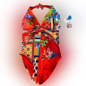 Johnny Was Size 2X New One Piece Twisted Woman’s Bathing Suit w/tags